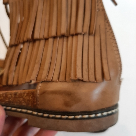 🌟Host Pick Corkys Nude Boho Lace Up Gladiator Sandals with Fringe Size 37 - Picture 10 of 12